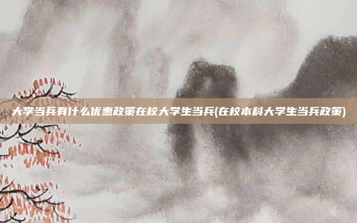 大学当兵有什么优惠政策在校大学生当兵(在校本科大学生当兵政策)