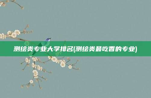 测绘类专业大学排名(测绘类最吃香的专业)