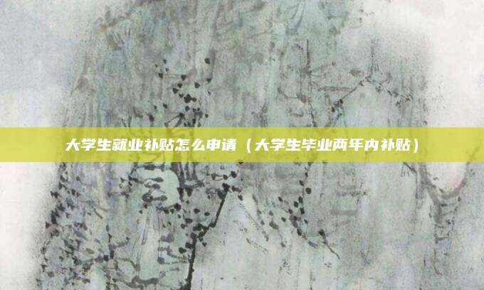 大学生就业补贴怎么申请(大学生毕业两年内补贴)
