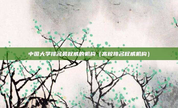 中国大学排名最权威的机构(高校排名权威机构)
