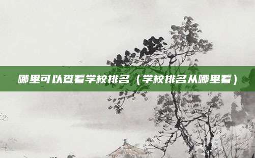 哪里可以查看学校排名(学校排名从哪里看)