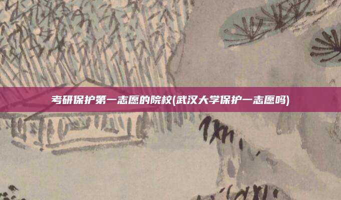 考研保护第一志愿的院校(武汉大学保护一志愿吗)