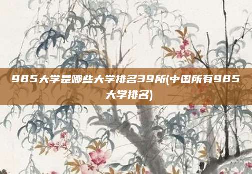 985大学是哪些大学排名39所(中国所有985 大学排名)