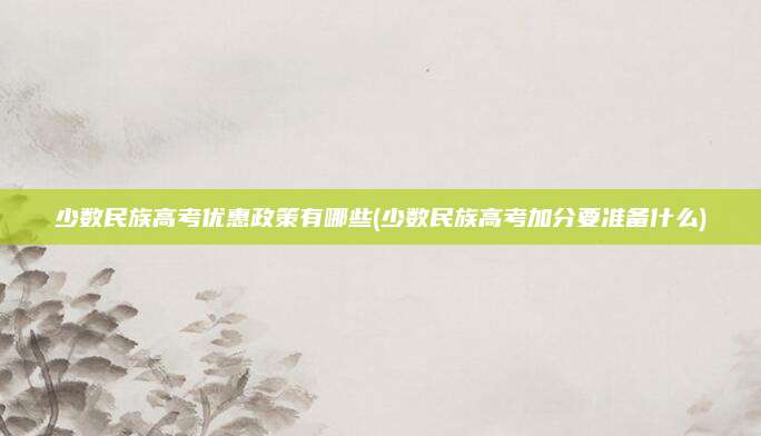 少数民族高考优惠政策有哪些(少数民族高考加分要准备什么)