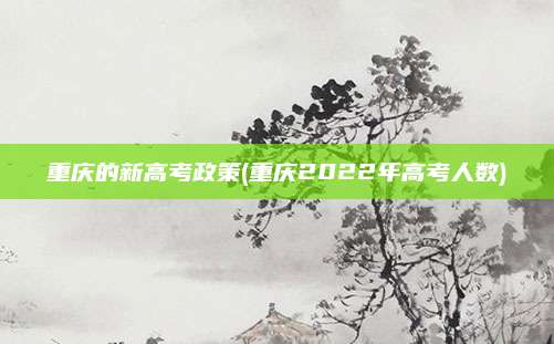 重庆的新高考政策(重庆2022年高考人数)