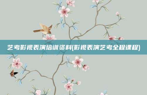 艺考影视表演培训资料(影视表演艺考全程课程)