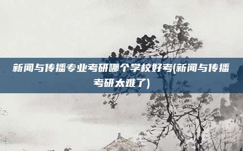 新闻与传播专业考研哪个学校好考(新闻与传播考研太难了)