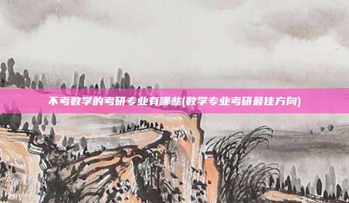 不考数学的考研专业有哪些(数学专业考研最佳方向)
