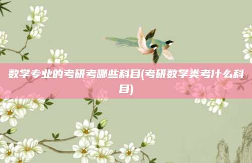 数学专业的考研考哪些科目(考研数学类考什么科目)