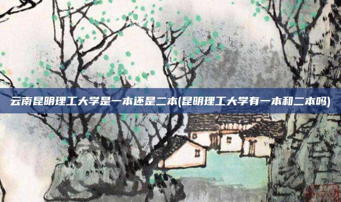 云南昆明理工大学是一本还是二本(昆明理工大学有一本和二本吗)