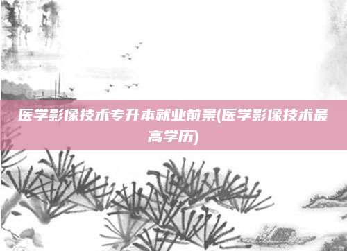 医学影像技术专升本就业前景(医学影像技术最高学历)