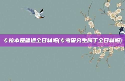 专接本是普通全日制吗(专考研究生属于全日制吗)