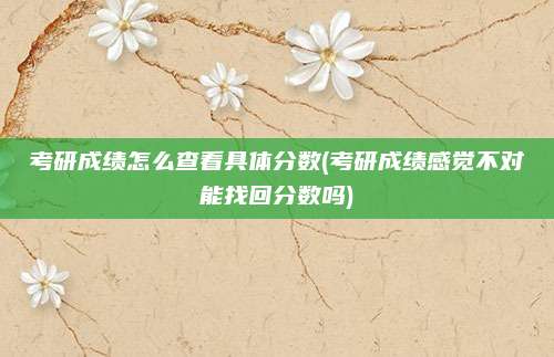 考研成绩怎么查看具体分数(考研成绩感觉不对能找回分数吗)