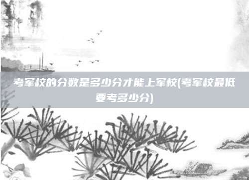 考军校的分数是多少分才能上军校(考军校最低要考多少分)