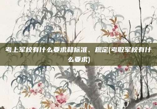 考上军校有什么要求和标准、规定(考取军校有什么要求)