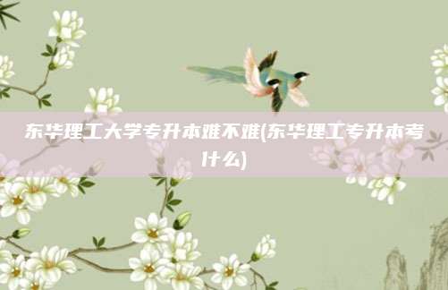 东华理工大学专升本难不难(东华理工专升本考什么)