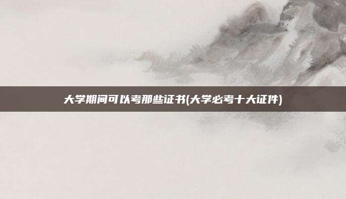 大学期间可以考那些证书(大学必考十大证件)