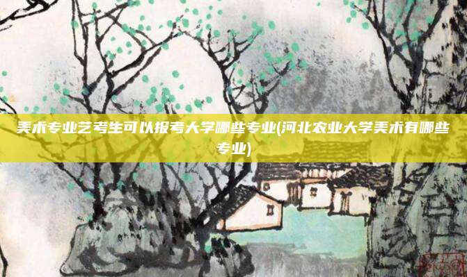 美术专业艺考生可以报考大学哪些专业(河北农业大学美术有哪些专业)