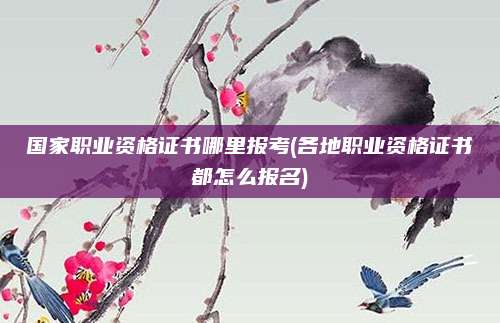 国家职业资格证书哪里报考(各地职业资格证书都怎么报名)