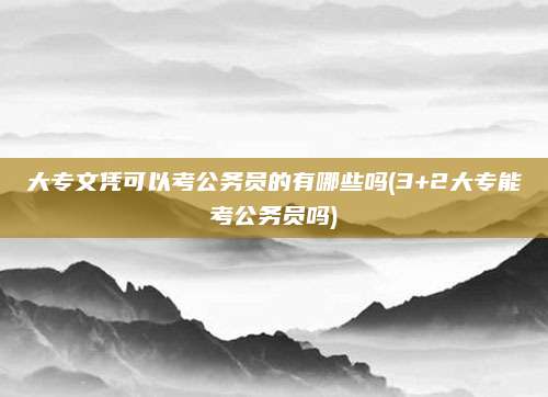 大专文凭可以考公务员的有哪些吗(3+2大专能考公务员吗)