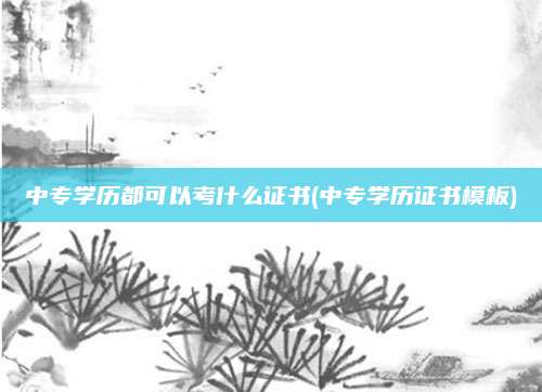 中专学历都可以考什么证书(中专学历证书模板)