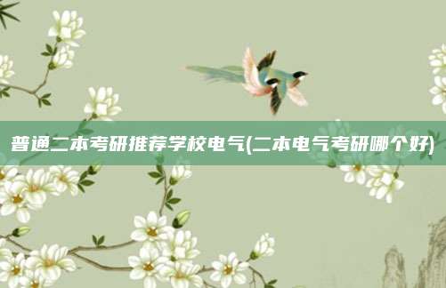 普通二本考研推荐学校电气(二本电气考研哪个好)