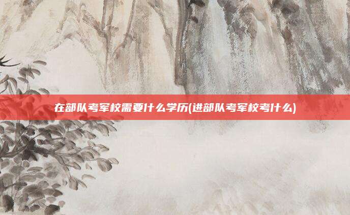 在部队考军校需要什么学历(进部队考军校考什么)
