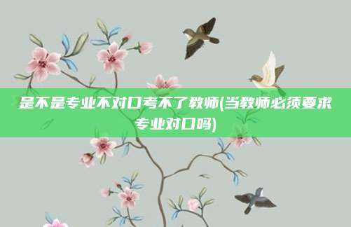 是不是专业不对口考不了教师(当教师必须要求专业对口吗)