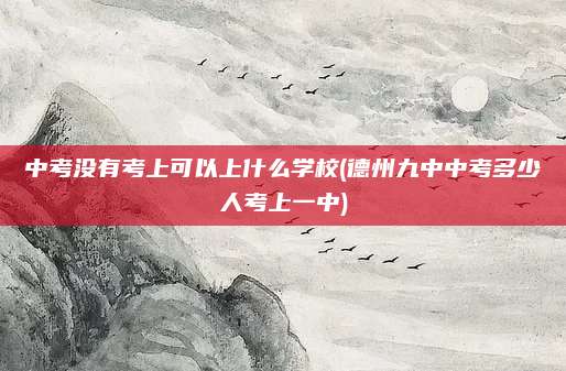 中考没有考上可以上什么学校(德州九中中考多少人考上一中)