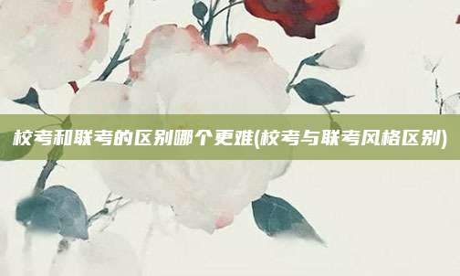 校考和联考的区别哪个更难(校考与联考风格区别)