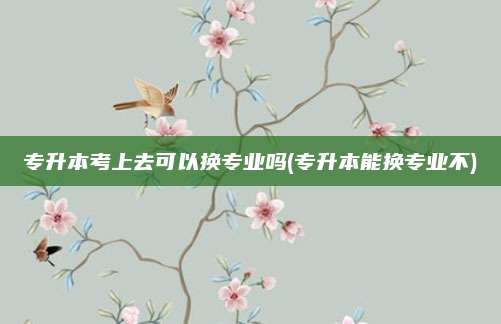 专升本考上去可以换专业吗(专升本能换专业不)