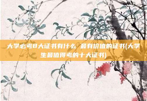 大学必考8大证书有什么 最有价值的证书(大学生最值得考的十大证书)