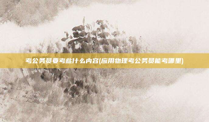 考公务员要考些什么内容(应用物理考公务员能考哪里)