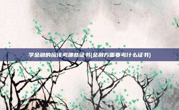 学金融的应该考哪些证书(金融方面要考什么证书)