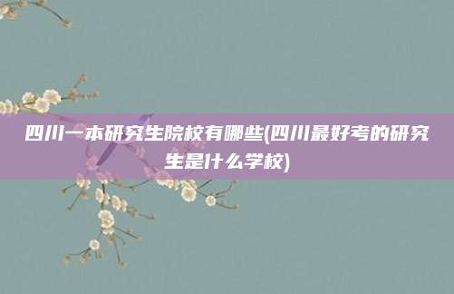 四川一本研究生院校有哪些(四川最好考的研究生是什么学校)