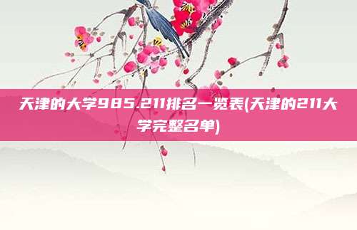 天津的大学985.211排名一览表(天津的211大学完整名单)