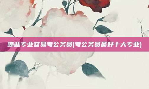 哪些专业容易考公务员(考公务员最好十大专业)