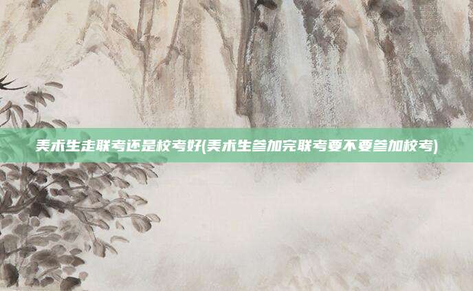 美术生走联考还是校考好(美术生参加完联考要不要参加校考)