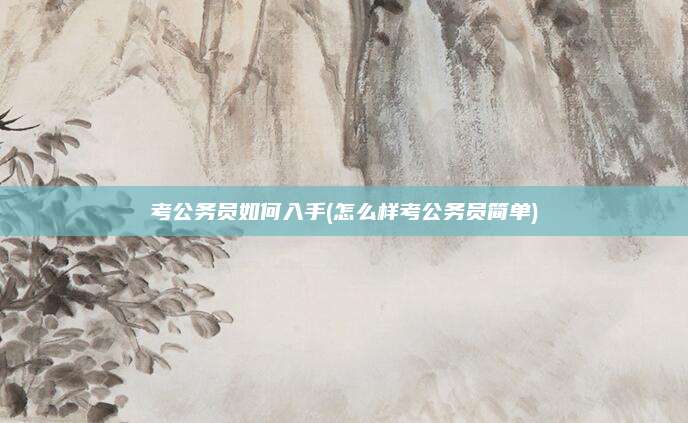 考公务员如何入手(怎么样考公务员简单)