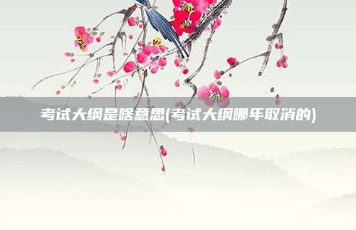 考试大纲是啥意思(考试大纲哪年取消的)