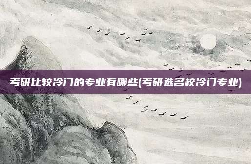 考研比较冷门的专业有哪些(考研选名校冷门专业)
