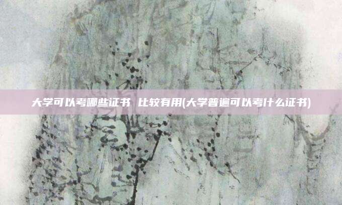 大学可以考哪些证书 比较有用(大学普遍可以考什么证书)