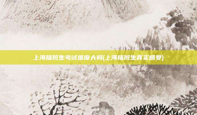 上海插班生考试难度大吗(上海插班生真实感受)