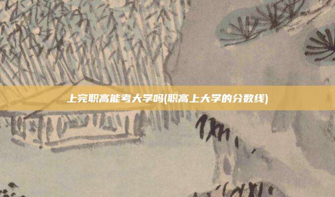 上完职高能考大学吗(职高上大学的分数线)