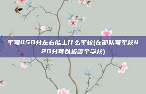 军考450分左右能上什么军校(在部队考军校420分可以报哪个学校)