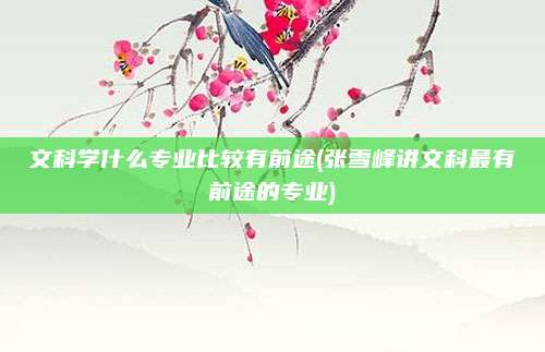文科学什么专业比较有前途(张雪峰讲文科最有前途的专业)