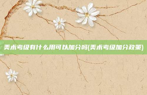 美术考级有什么用可以加分吗(美术考级加分政策)