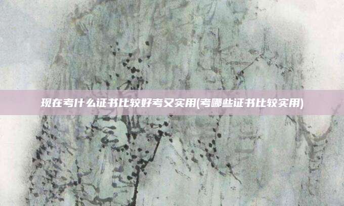现在考什么证书比较好考又实用(考哪些证书比较实用)