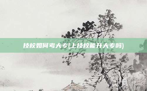 技校如何考大专(上技校能升大专吗)