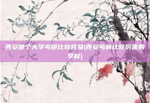 西安哪个大学考研比较容易(西安考研比较厉害的学校)